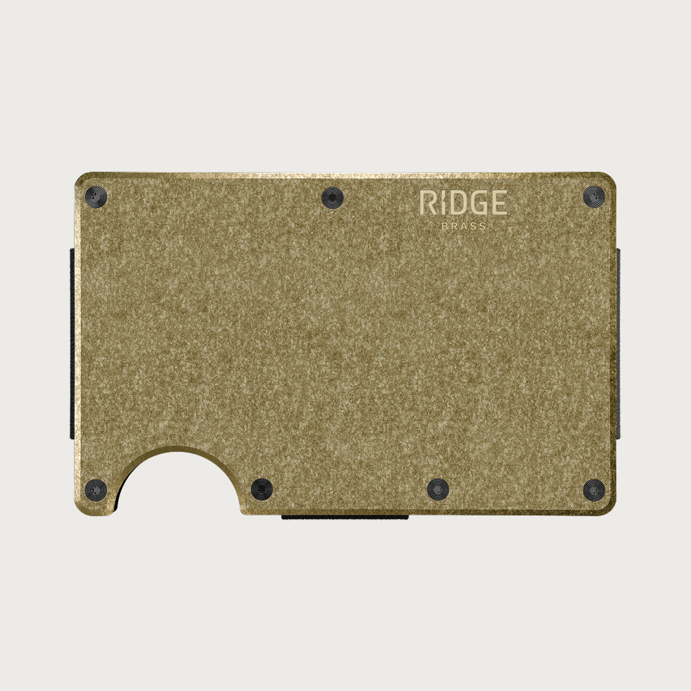 Personalized RIDGE Wallet - Brass — Cash Strap & Money Clip