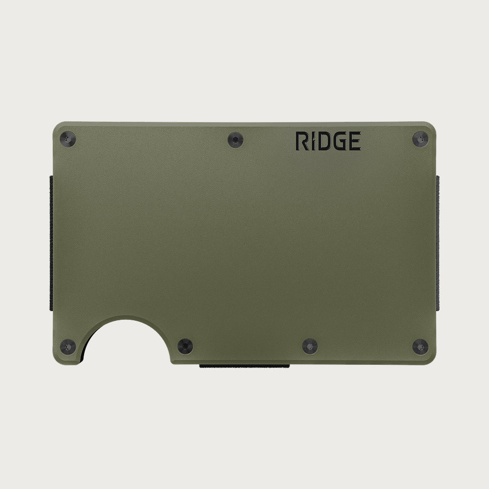 Personalized RIDGE Wallet - Matte Olive — Money Clip