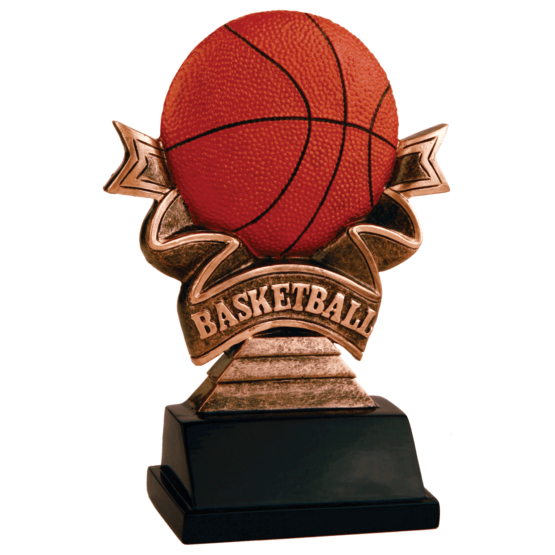 5 1/2" Basketball Ribbon Resin