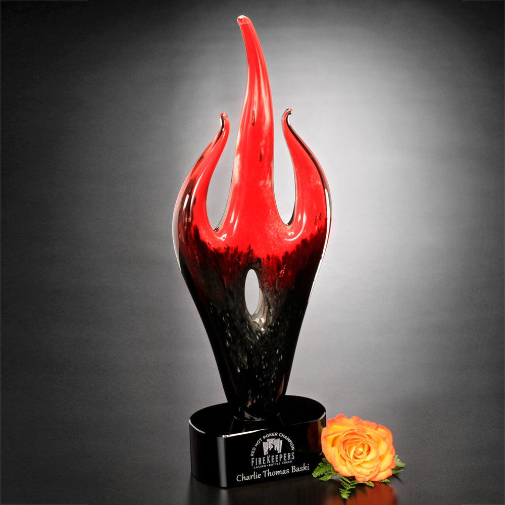 Red Flame Award 16"; sample personalization shown