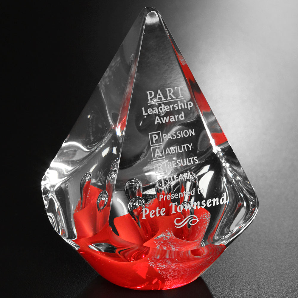 Personalized Red Quatro Pyramid | EngraveIt