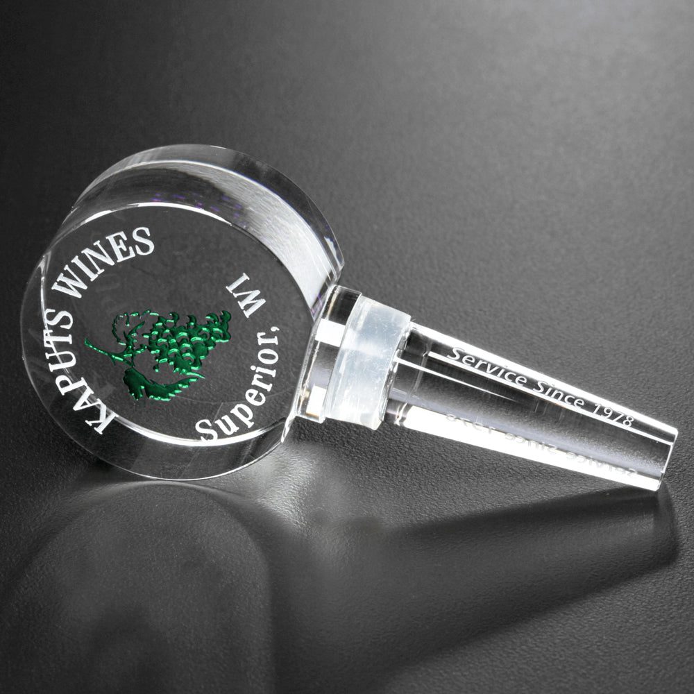 Riesling Wine Stopper 4"; sample personalization shown