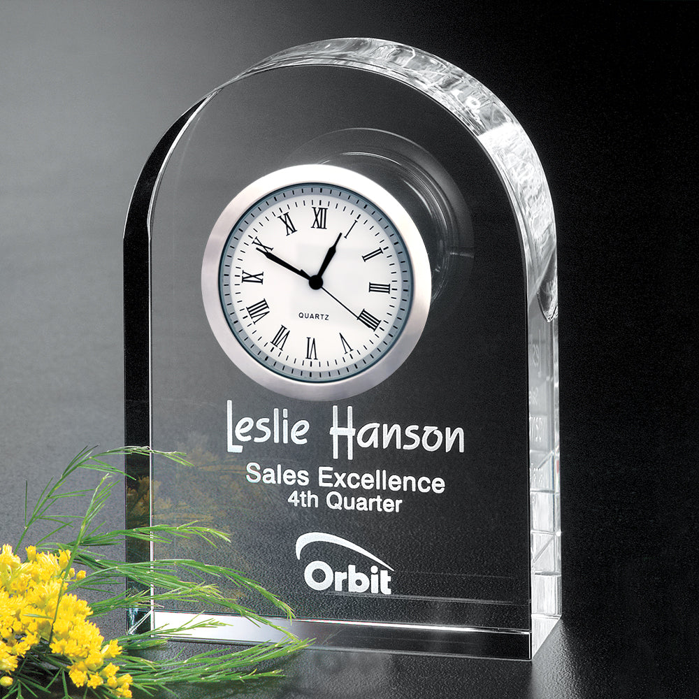 Rutledge Clock 4-1/2"; sample personalization shown