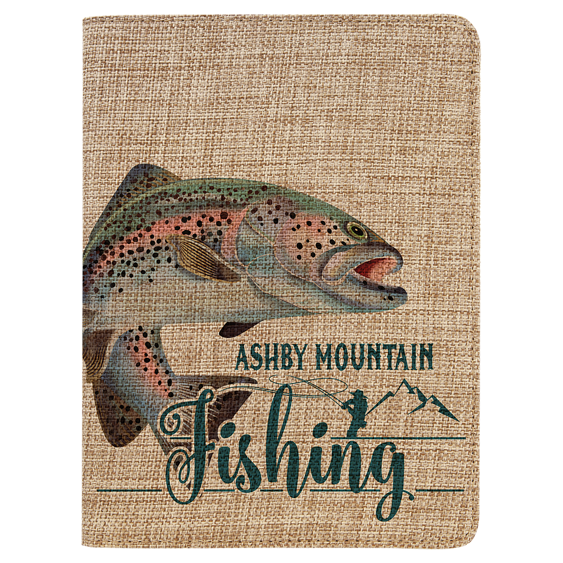 7" x 9" Sublimatable Burlap Small Portfolio with Notepad
