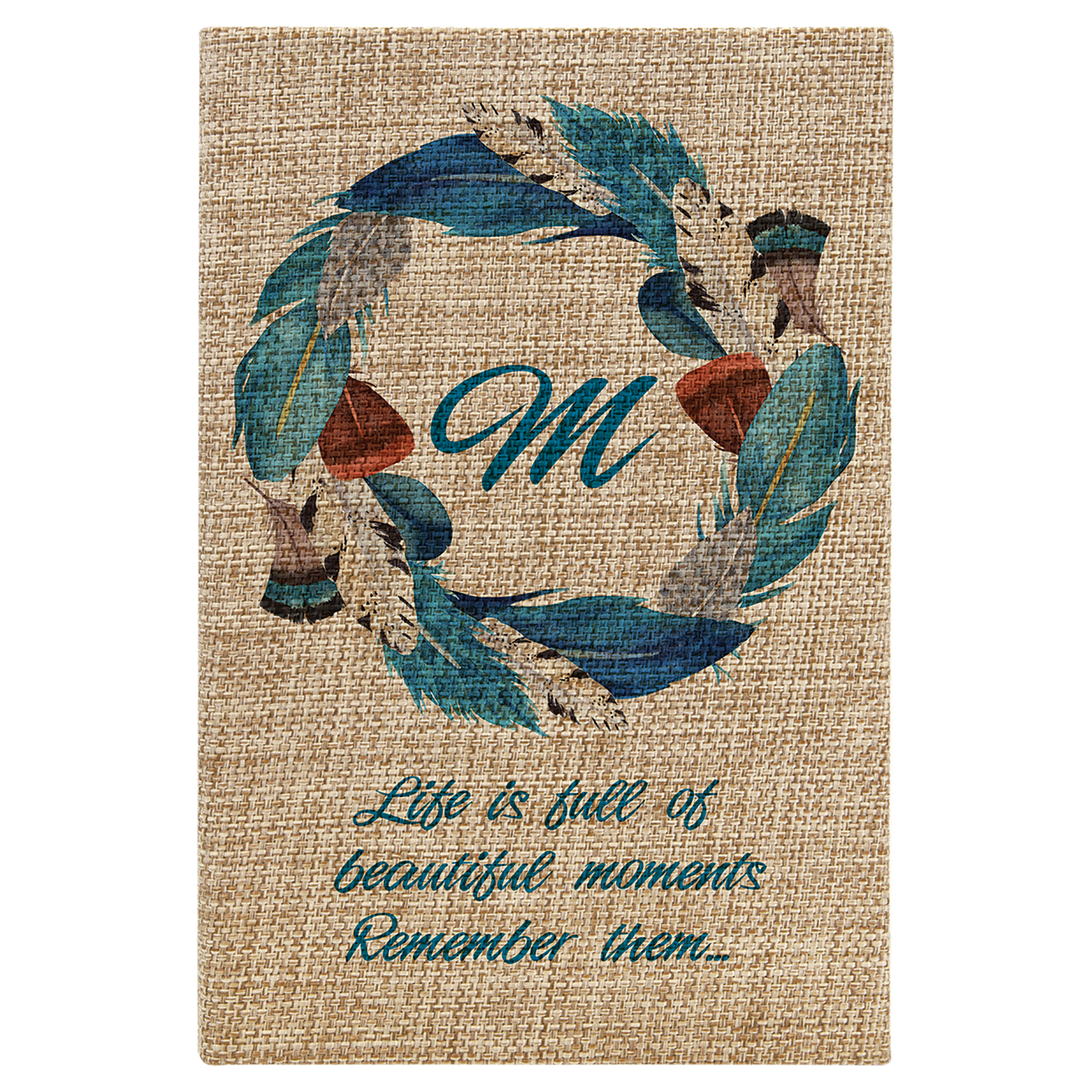 5 1/4" x 8 1/4" Sublimatable Burlap Journal with Lined Notepad