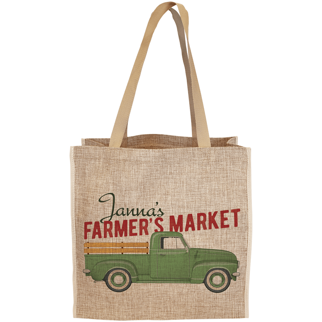 15 3/4" x 15 1/2" Burlap Sublimatable Gift Bag with 6 1/2" Gusset