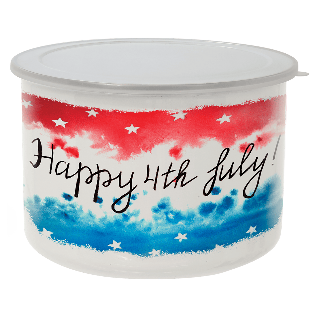 40 oz. Tall Enamel Container with Flexible Plastic Lid