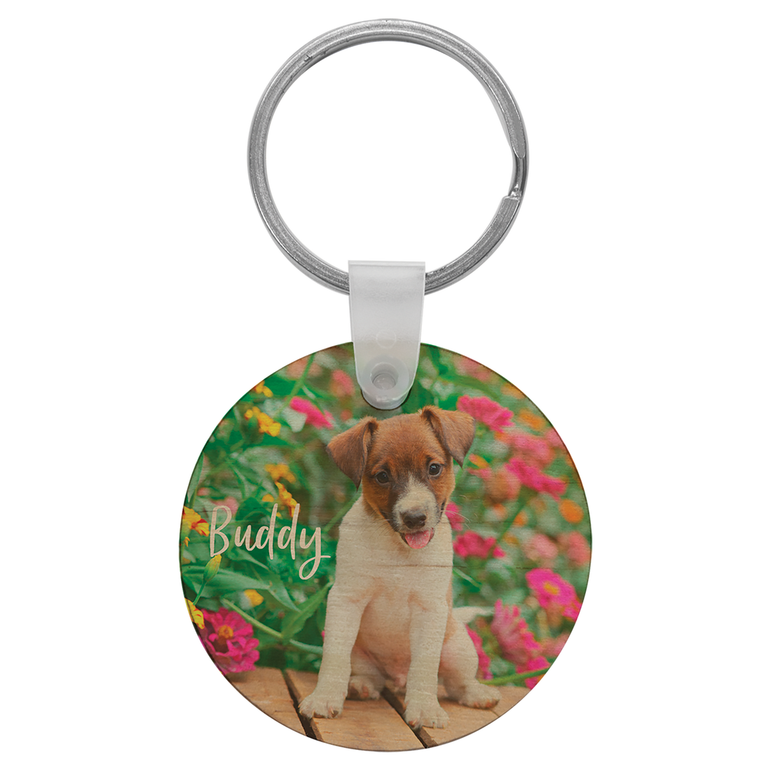 1 3/4" Diameter Sublimatable Wood Keychain
