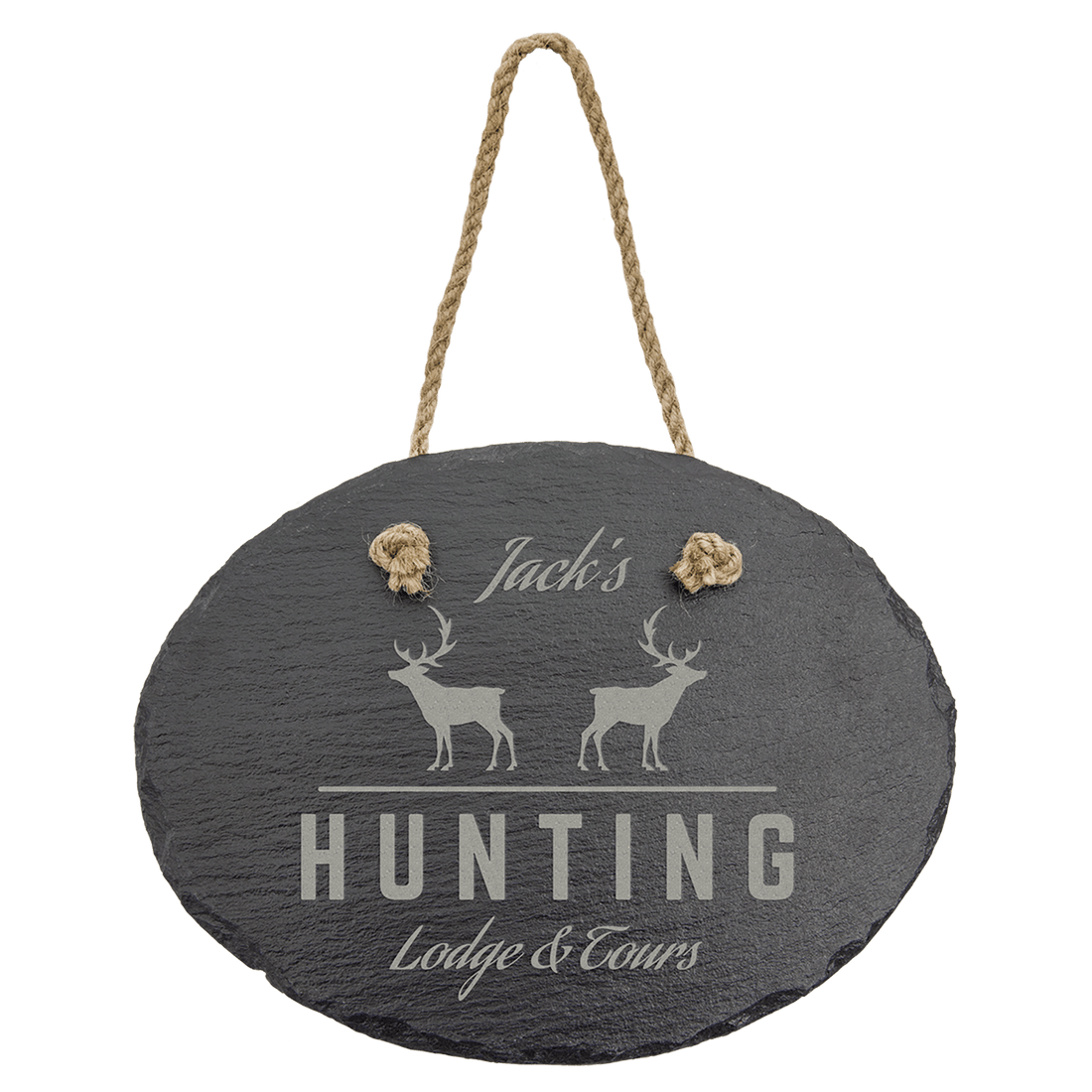7 3/4" x 6" Oval Slate Decor with Hanger String
