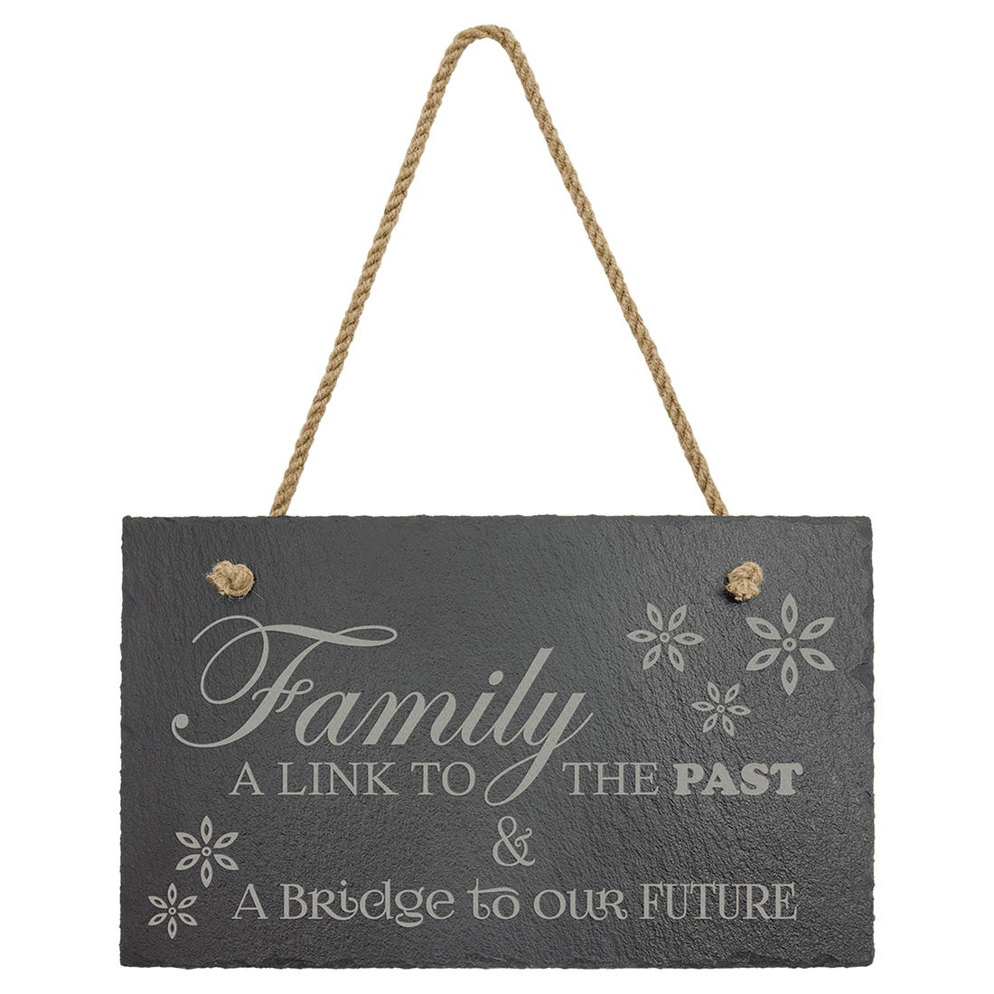 11 3/4" x 7" Rectangle Slate Decor with Hanger String