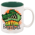 White/Green 11 oz. Sublimatable Ceramic Mug