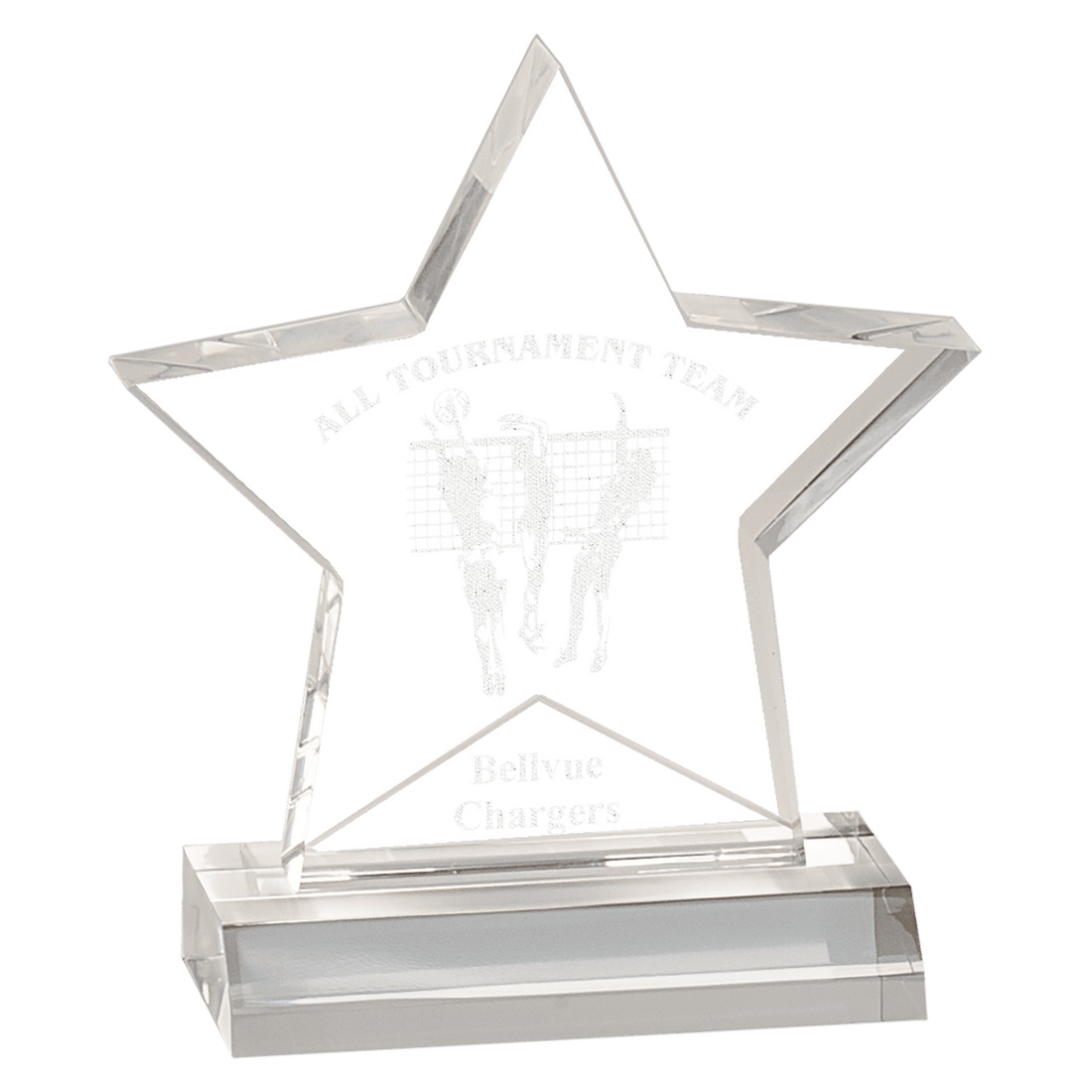 Clear 5" x 5" Star Acrylic Award with 4" Base