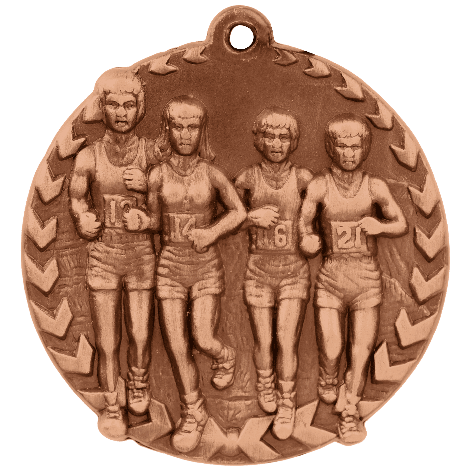 Antique Bronze 1 3/4" Cross Country Millennium Medal