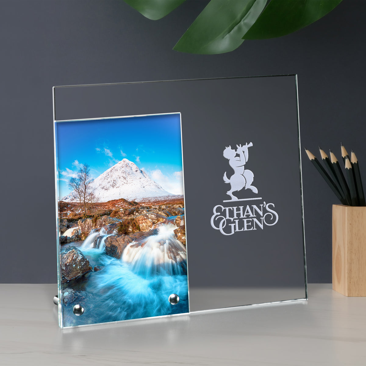 Santa Fe Picture Frame 7"; sample personalization shown