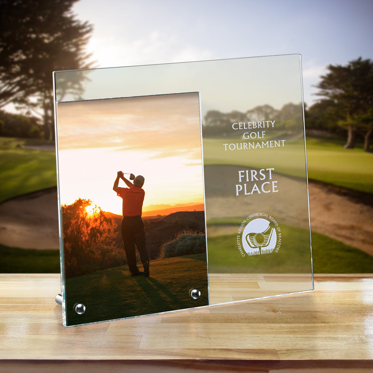 Santa Fe Picture Frame 8"; sample personalization shown