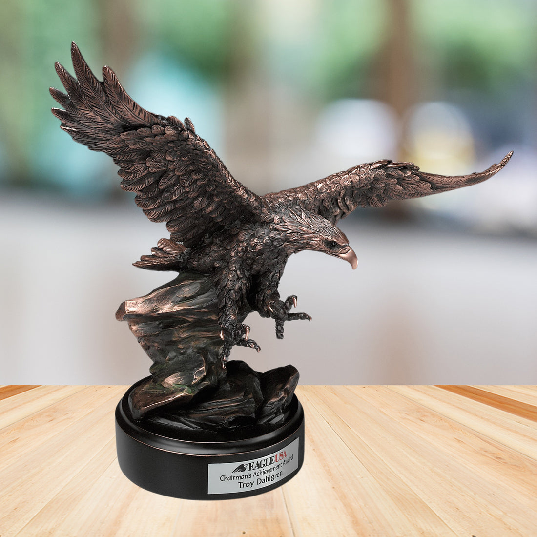 Soaring Eagle 15"; sample personalization shown