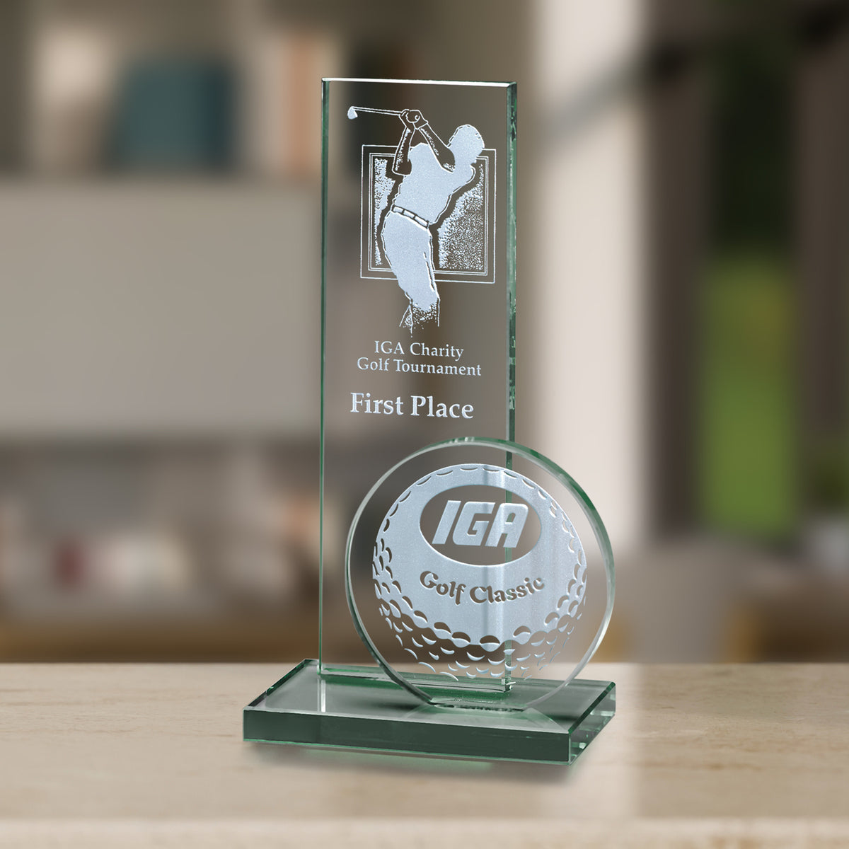 Sports Tower Award 9-1/2"; sample personalization shown