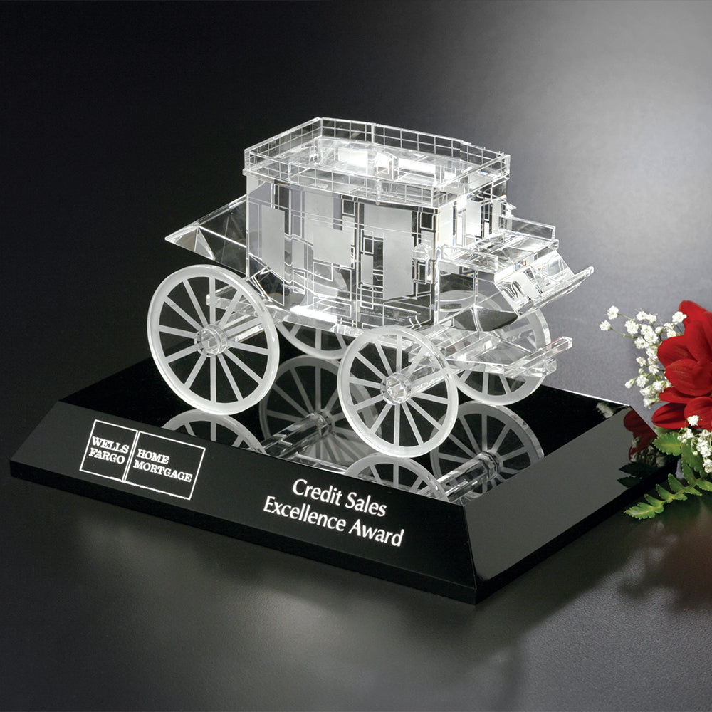 Stagecoach Award on Black Base 4-1/2"; sample personalization shown
