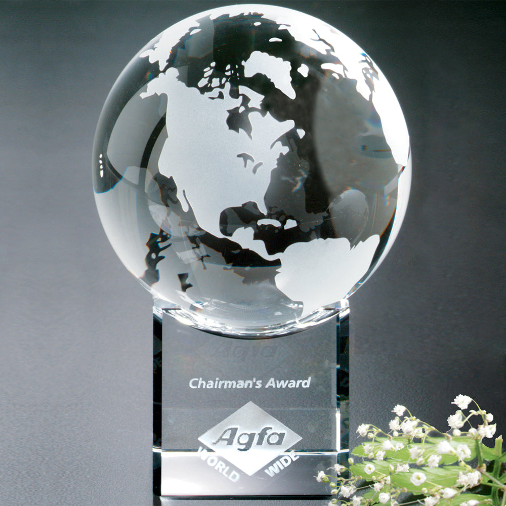 Stratus Globe 4" Dia.; sample personalization shown