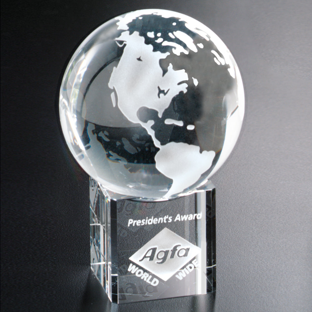 Stratus Globe 3-1/8" Dia.; sample personalization shown
