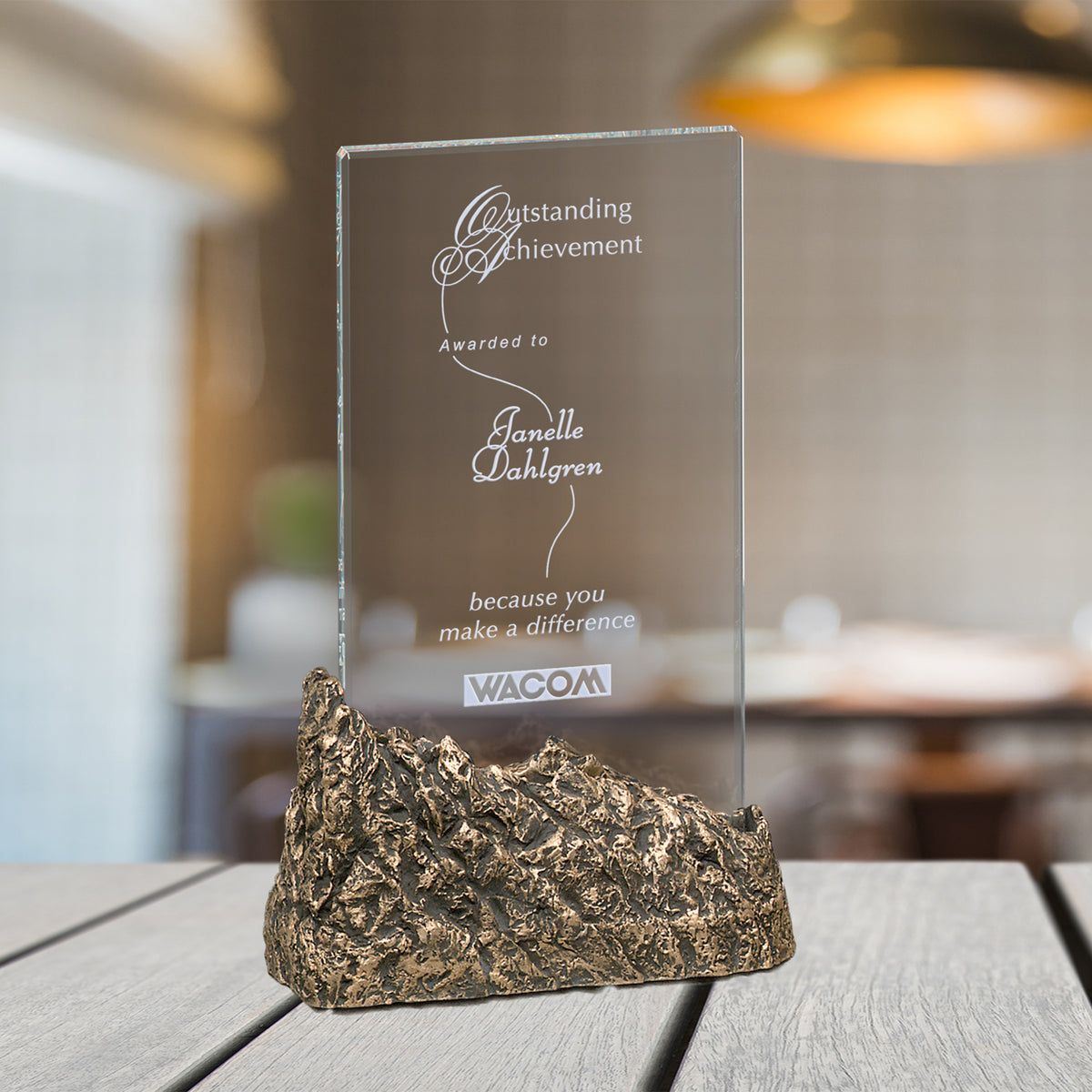 Summit Stone Award 10"; sample personalization shown