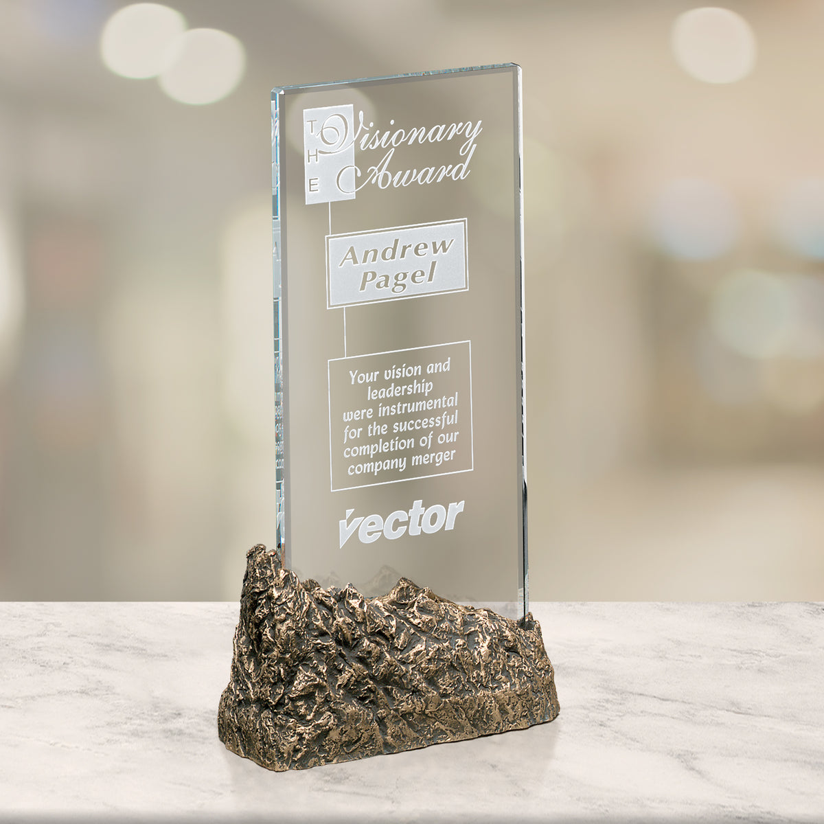 Summit Stone Award 12"; sample personalization shown