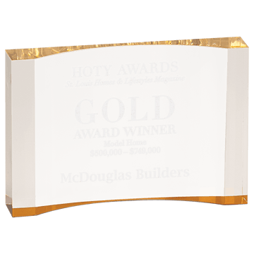 Gold 8" x 5 1/2" 1" Thick Acrylic Crescent