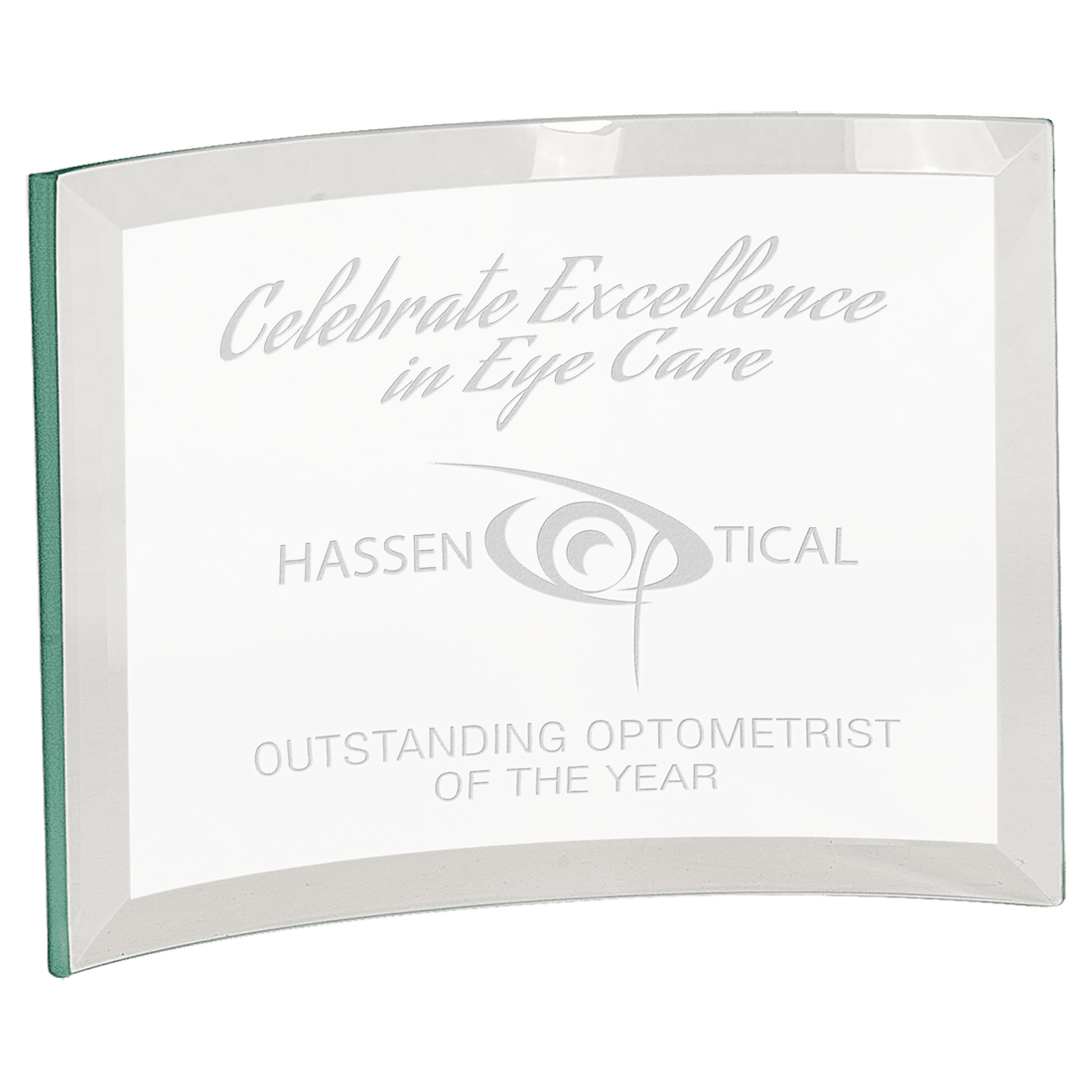 7" x 5" x 3/8" Jade Glass Crescent