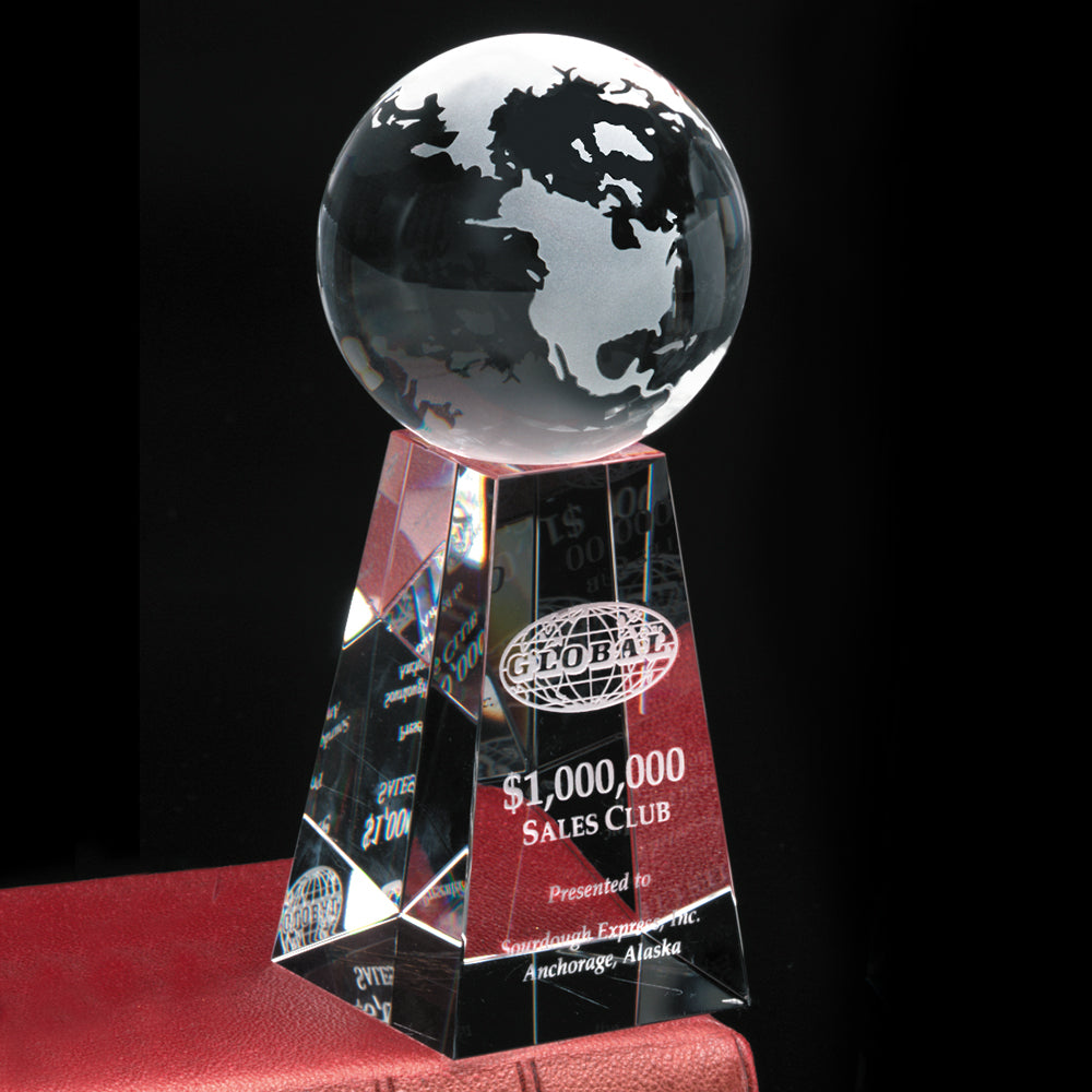 Tapered Globe 7"; sample personalization shown