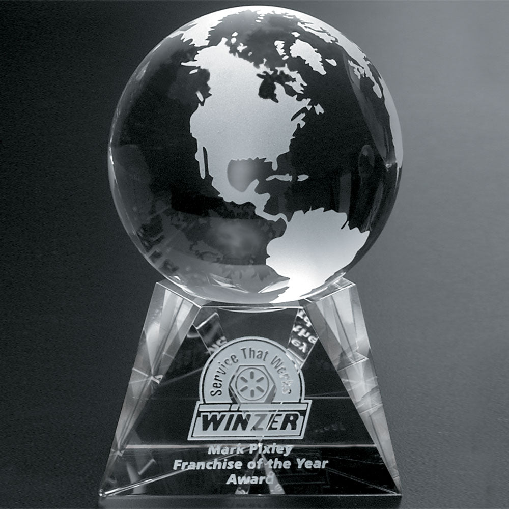 Triad Globe 3-1/8" Dia.; sample personalization shown