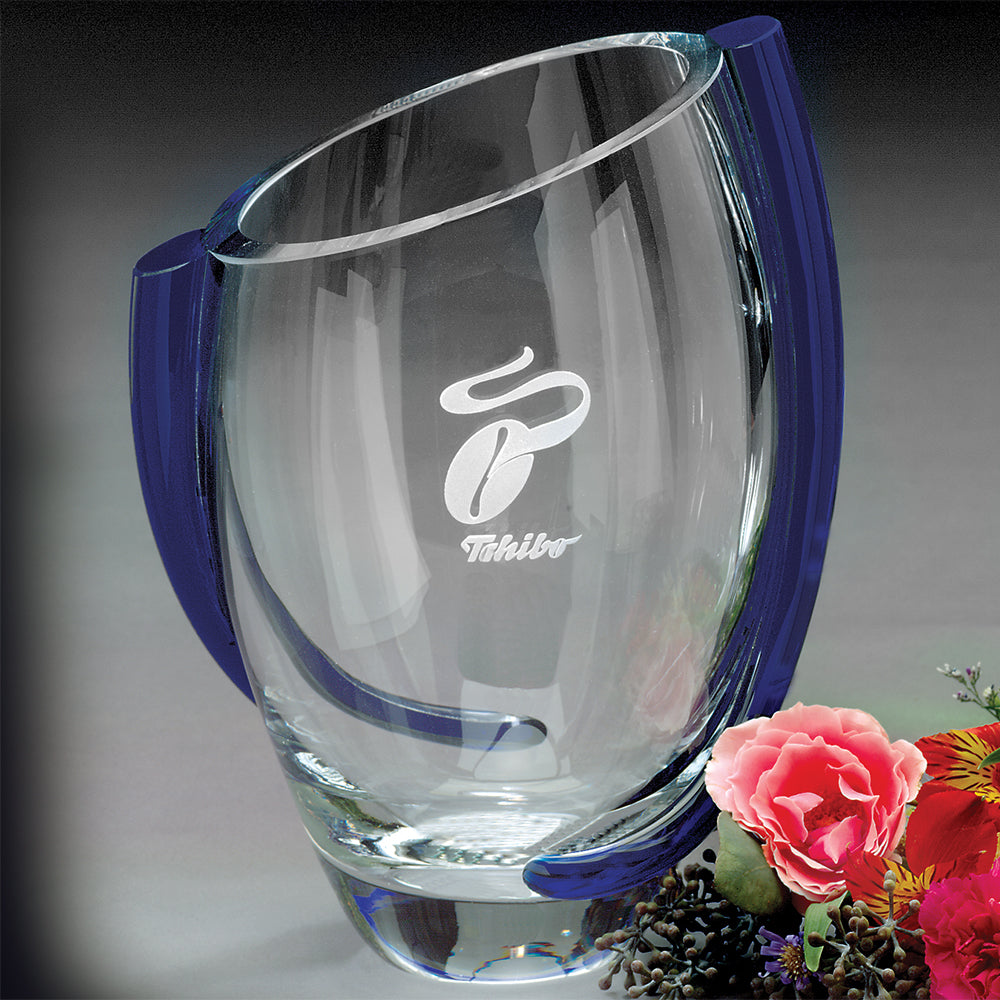 Triumph Trophy Vase 9"; sample personalization shown