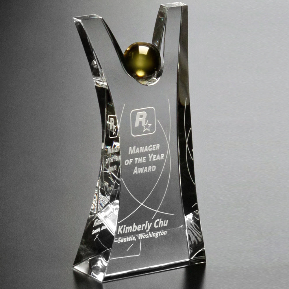Triumphant Award 9"; sample personalization shown