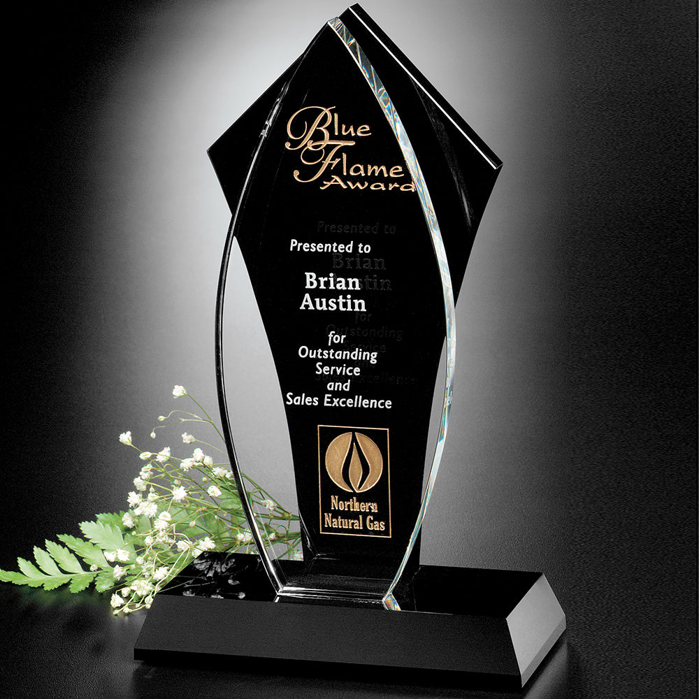 Tuxedo Award Flame 10"; sample personalization shown
