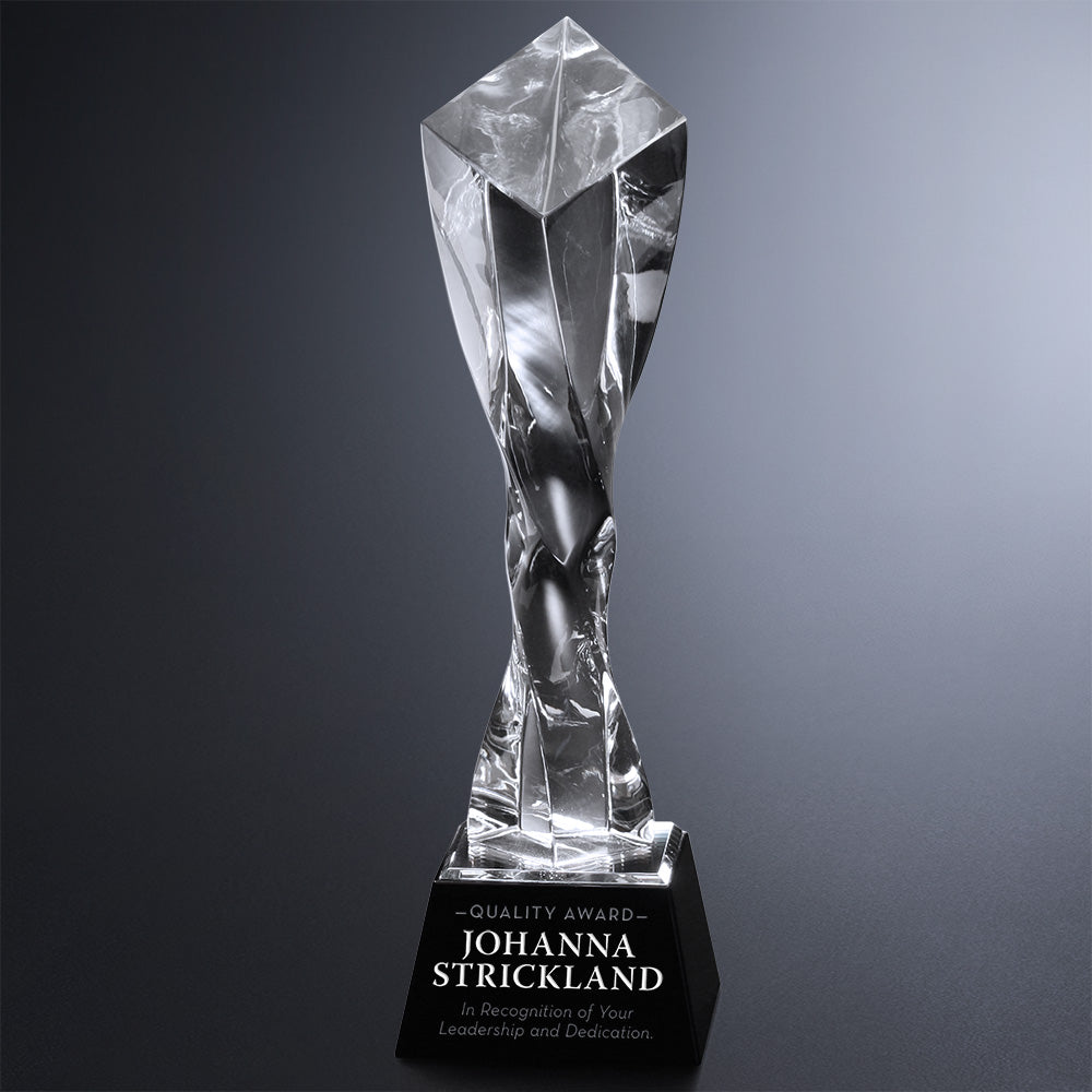Twisted Diamond Optical Award 11"; sample personalization shown