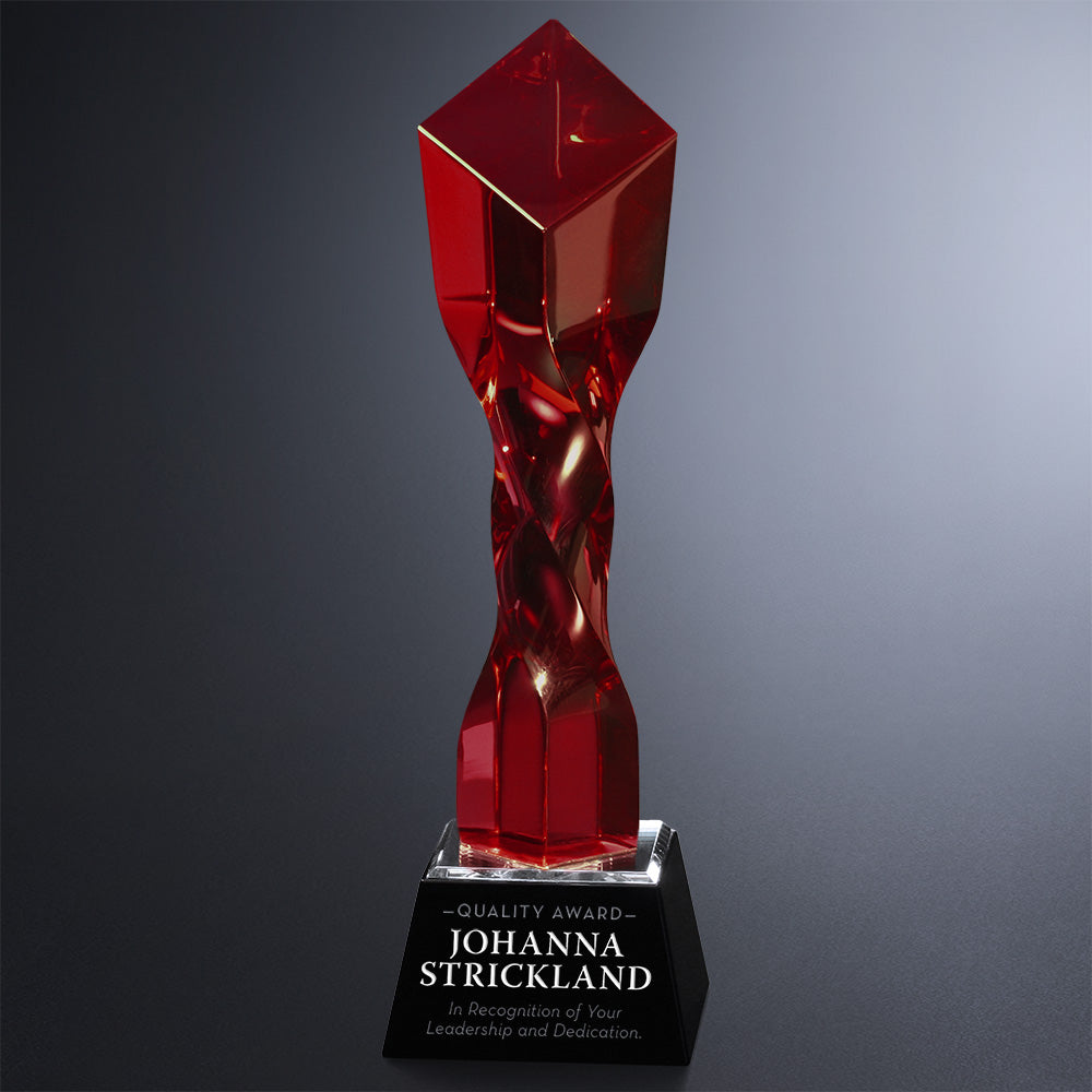 Twisted Diamond Ruby Award 11"; sample personalization shown