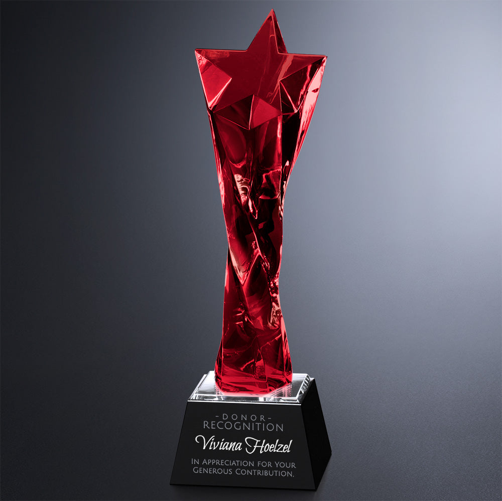 Twisted Star Ruby Award 11"; sample personalization shown