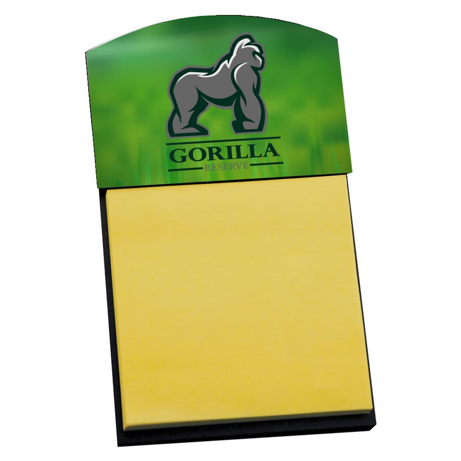 5.38" x 3.13" Black Sticky Note Holder with Gloss White Hardboard Unisub Insert