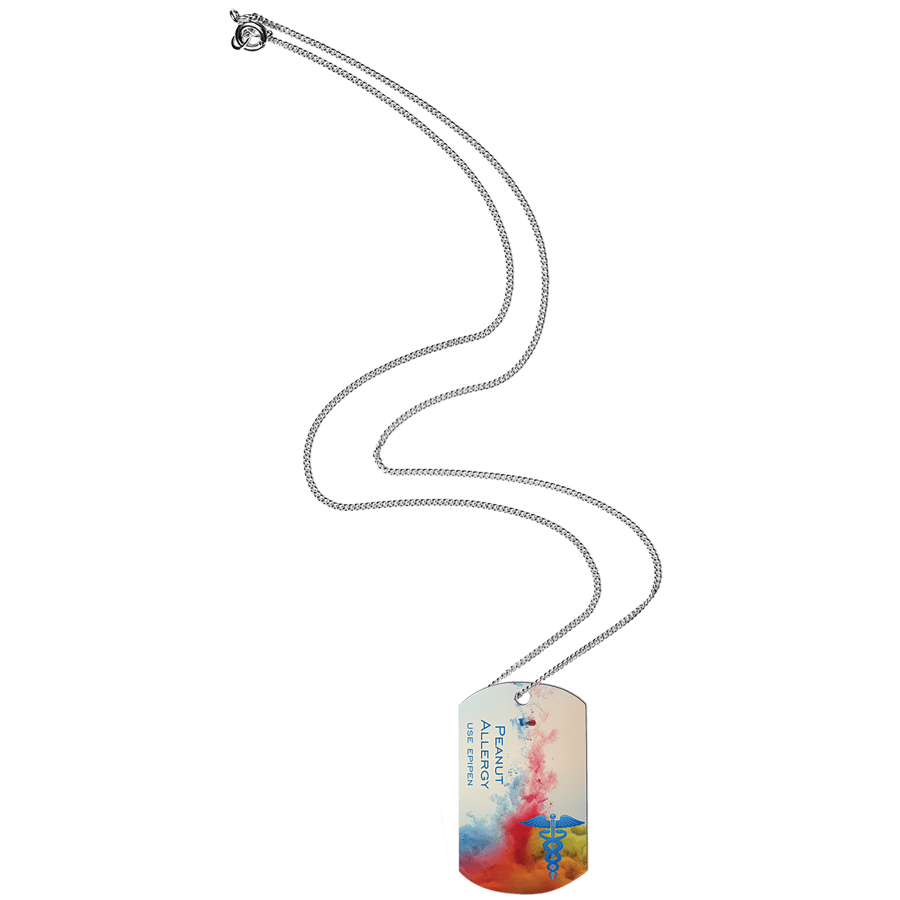 2-Sided Gloss Aluminum ID Tag with Chain