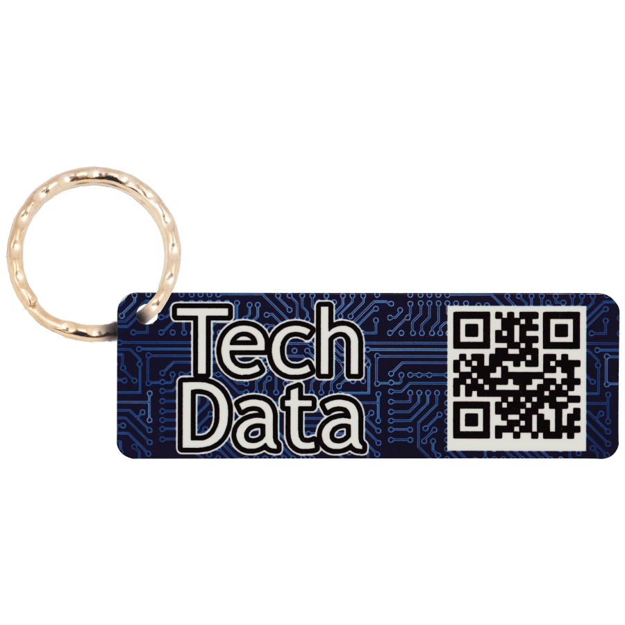 1-Sided Gloss White Aluminum Rectangle Keychain