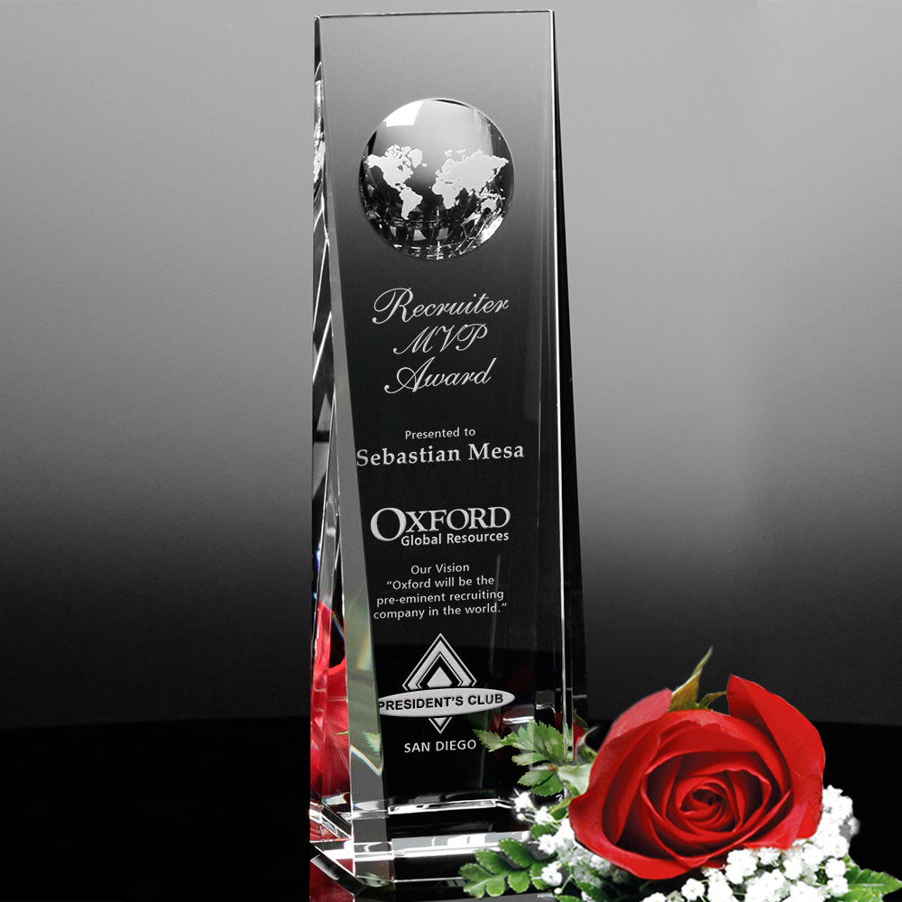 Westby Global Award 8"; sample personalization shown