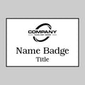 3x1 Blue on White Name Tag Pin Back