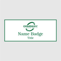 3X1.25 White on Green Name Tag Double Post Backing