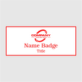 3X1.25 White on Red Name Tag Double Post Back