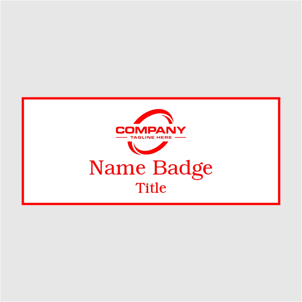 3X1.25 White on Red Name Tag Double Post Back | EngraveIt USA