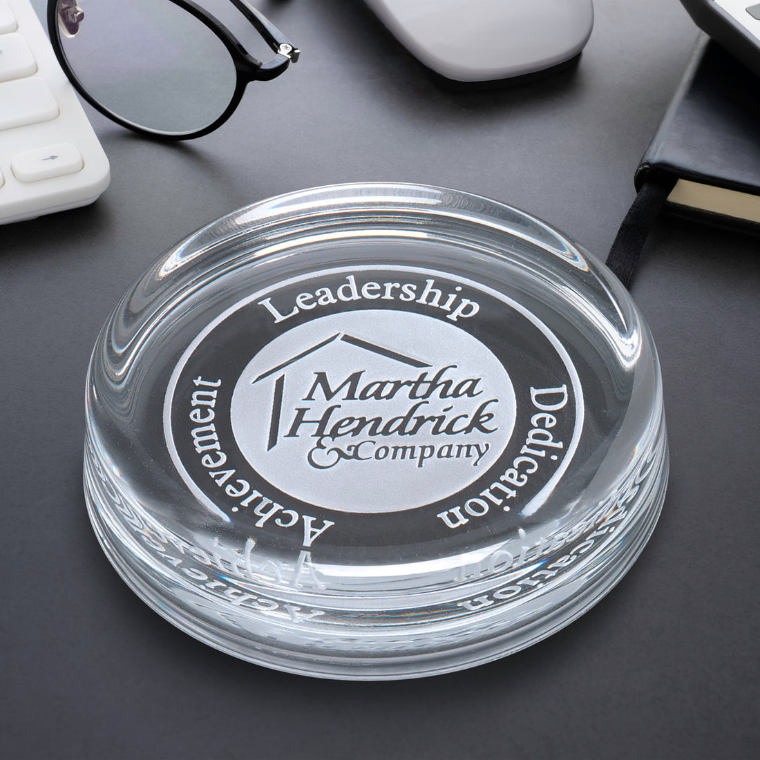 Windsor Paperweight 3-1/4" Dia.; sample personalization shown