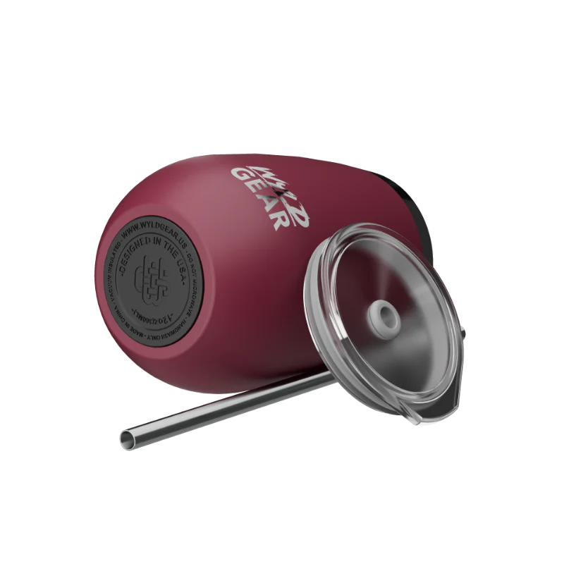 Underside  of 12oz Wyld Whiskey & Wine Tumbler MAROON