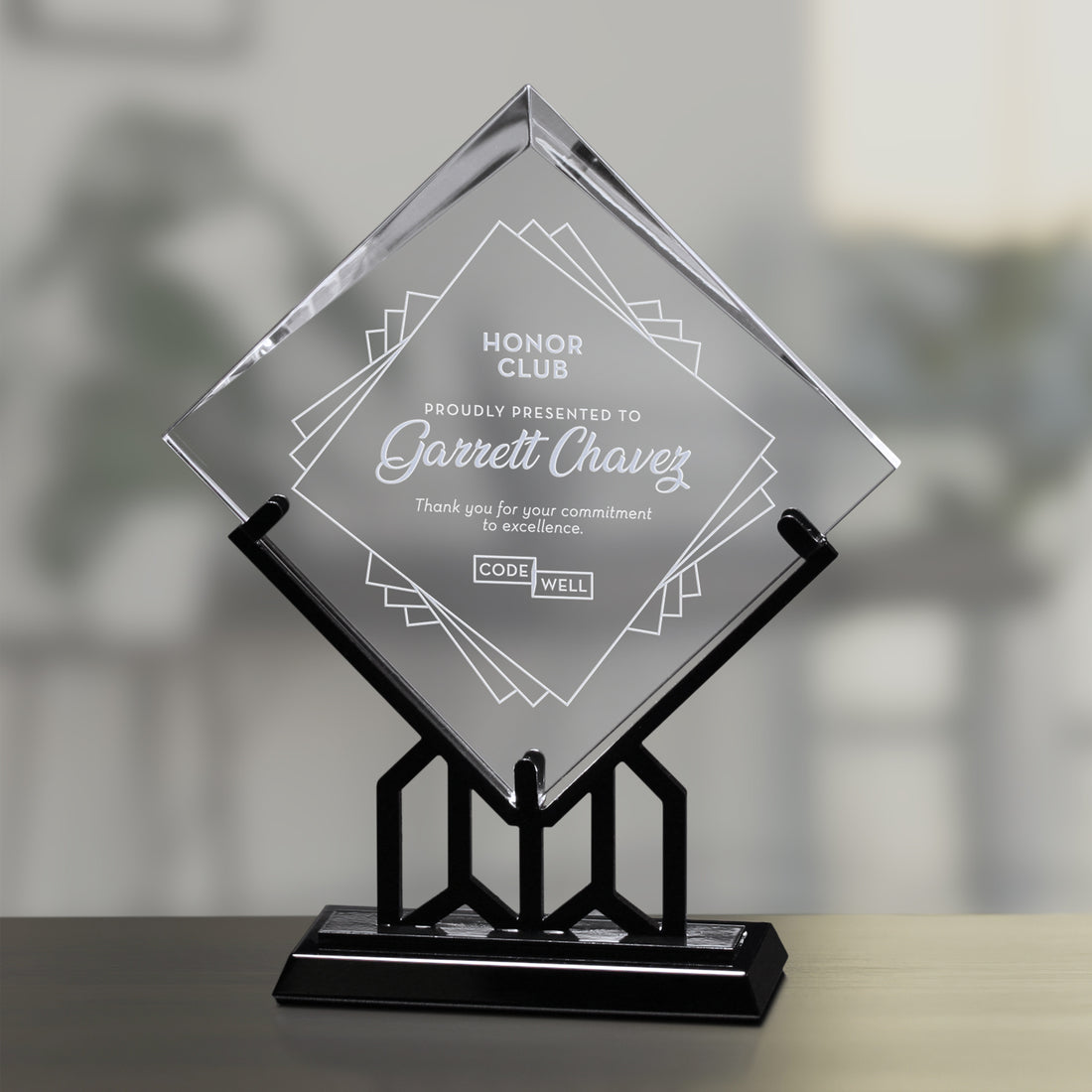 Wright Diamond 7-3/4"; sample personalization shown