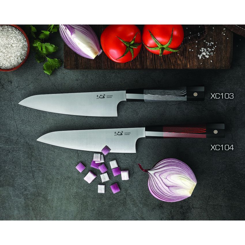 Japanese Style Chef's Knife Black & Red 