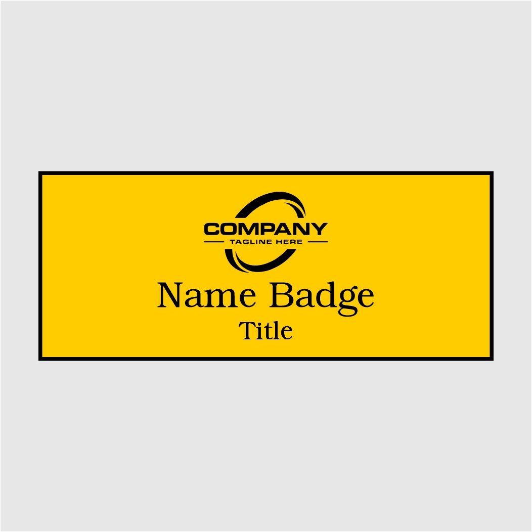 3X1.25 Yellow on Black Name Tag Double Post Back