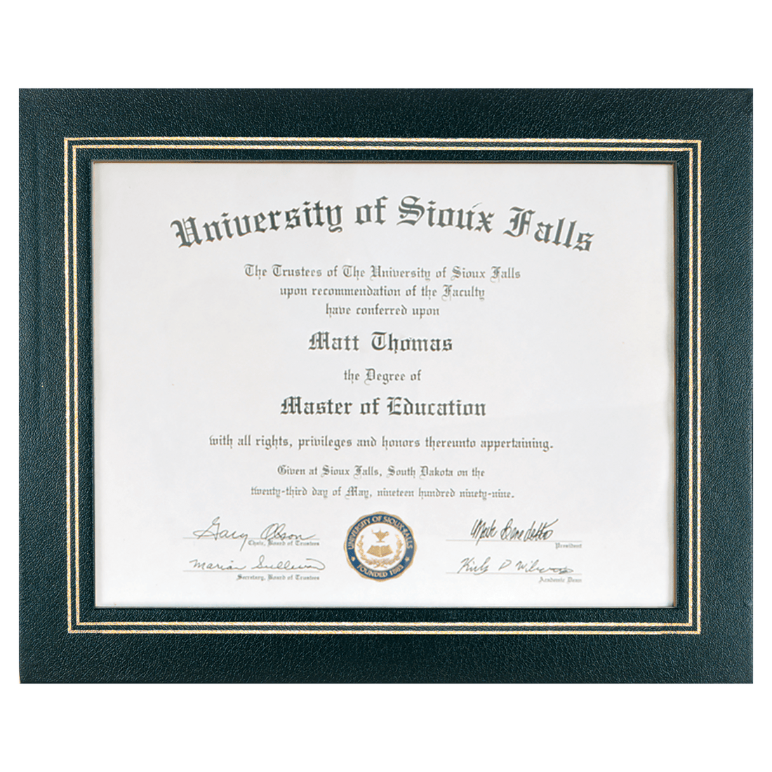 Black 13 1/4" x 10 3/4" Certificate Holder